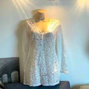 Sheer White Large Lace Jumpsuit